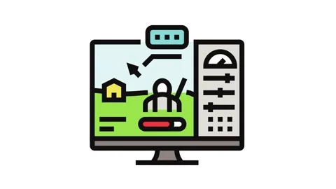 Testing game development color icon animation Stock Footage 326105467