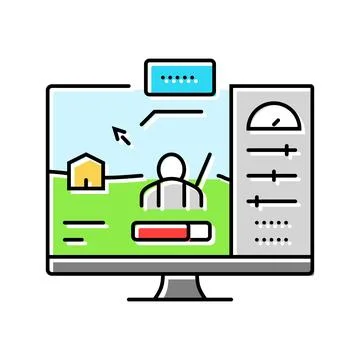 Testing game development color icon vector illustration Stock Illustration