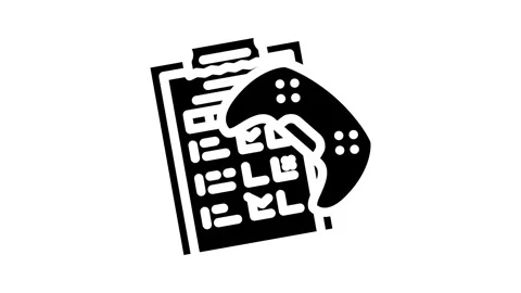 Testing game development glyph icon animation Stock Footage 326742999