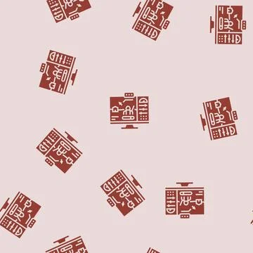 Testing game development glyph seamless pattern Illustrazione stock