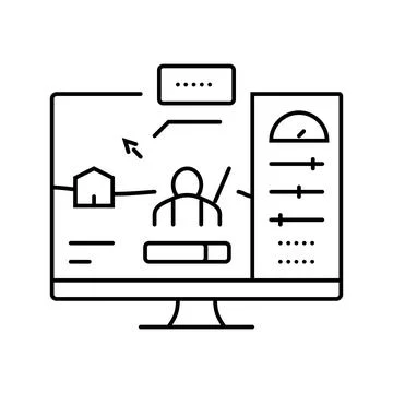 Testing game development line icon vector illustration Stock Illustration