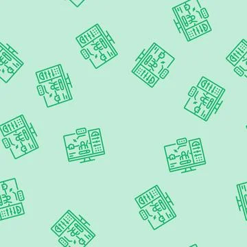 Testing game development line seamless pattern Stock Illustration