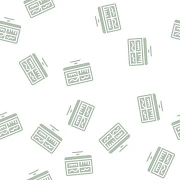 Testing graphs on computer screen glyph vector seamless pattern イラスト素材