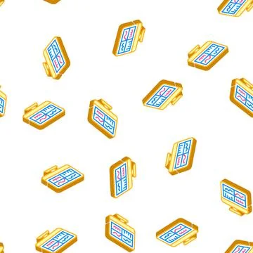 Testing graphs on computer screen isometric icon seamless pattern Illustrazione stock