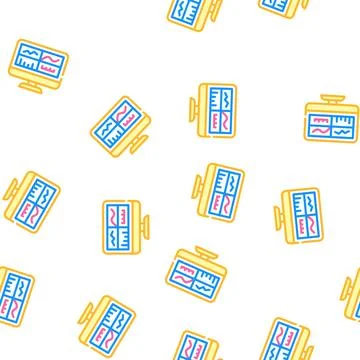 Testing graphs on computer screen vector seamless pattern Illustrazione stock
