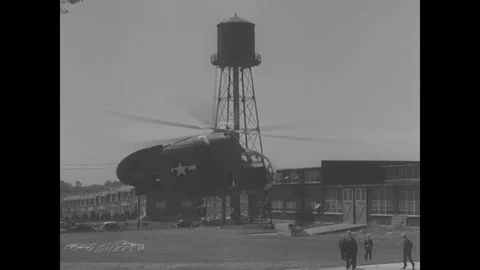 Testing helicopter 1940s Stock Footage 252585129