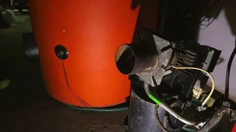 Testing home heating gas burner before winter heating season starts. Stock Footage 81808886