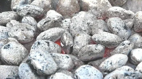 Testing Hot Glowing Charcoal Stock Footage 775857