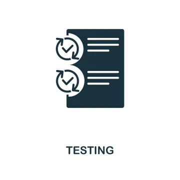 Testing icon. Monochrome style icon design from project management icon Illustrazione stock