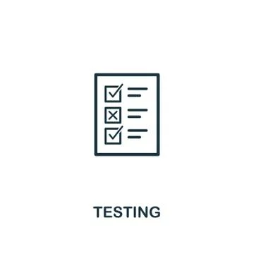 Testing icon. Premium style design from design ui and ux icon collection. Pixel Stock Illustration