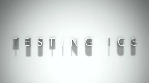 Testing ics 3D title animation with shadows on a white background Stock Footage 297023378
