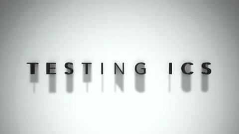 Testing ics animated title matte black writing atop a white base layer Stock Footage 301837674