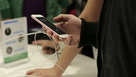 Testing Iphone features Stock Footage 77051648