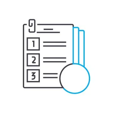 Testing of knowledge vector thin line stroke icon. Testing of knowledge outline Stock Illustration