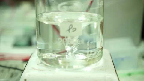 Testing in a laboratory in a container of water Stock Footage 145867468