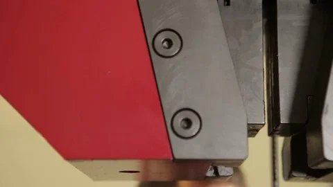 Testing machine for the steel bars in laboratory left to right close up Stock Footage 72712609
