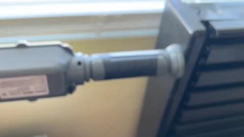 Testing Magnet of Hand Brite Cordless Work Light Video stock 295570894