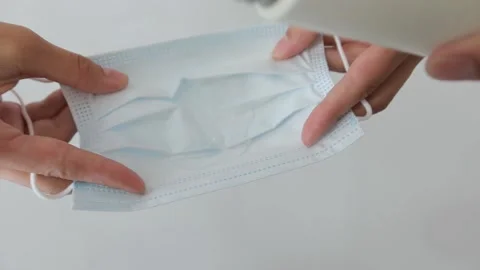 Testing medical mask Stock Footage 138603338