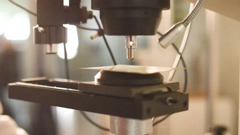 Testing a metal sample in a laboratory Stock Footage 160467490