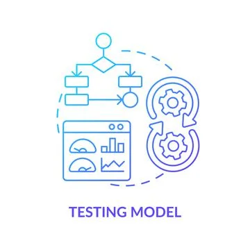 Testing model blue gradient concept icon Stock Illustration