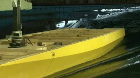 Testing the model of a ship in the pool. Video stock 11294116