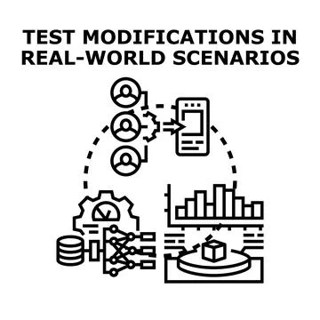 Testing modifications in real world application scenarios Stock Illustration