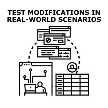 Testing modifications in real world scenarios concept illustration 스톡 일러스트