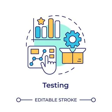 Testing multi color concept icon Stock Illustration