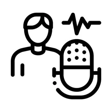 Testing Music Performance on Man Icon Illustration Stock Illustration