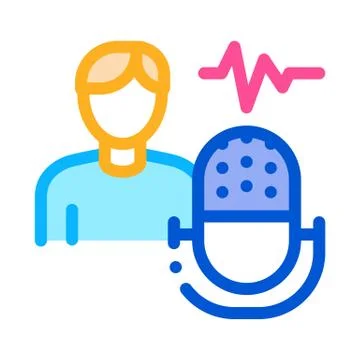 Testing Music Performance on Man Icon Illustration Illustrazione stock