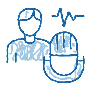 Testing Music Performance on Man Icon Illustration Stock Illustration