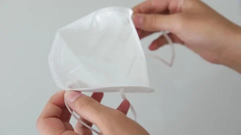 Testing n95 mask Stock Footage 138604424