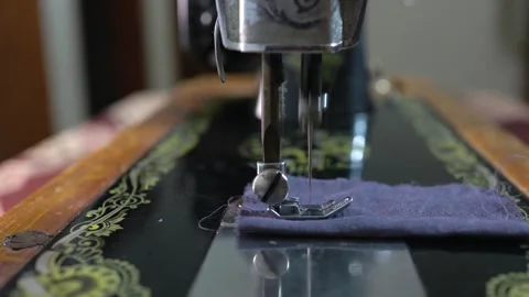 Testing the needle and thread tension after mechanical repair Stock-Footage 342773724
