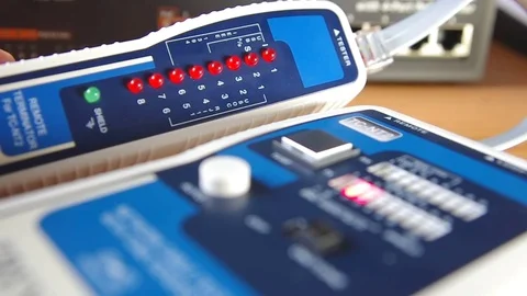 Testing the network switch Stock Footage 74354516