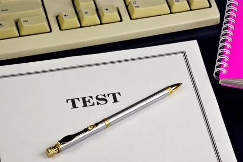 Testing or trial is a method of analysis.Test exam-measurement of knowledge, Foto stock