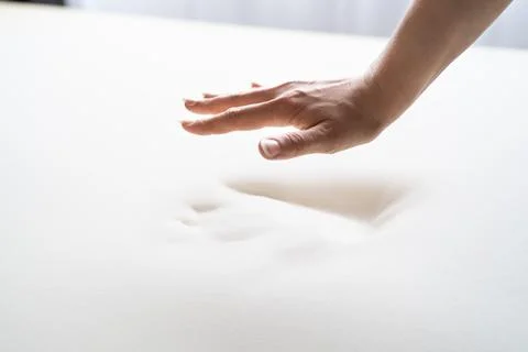 Testing Orthopedic Memory Foam Core Mattress Stock Photos