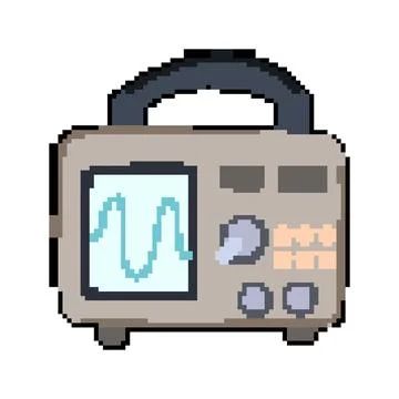 Testing oscillograph pixel art vector illustration Stockillustratie
