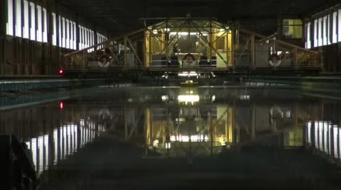 The testing pool for ship models. Video stock 11293596