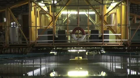 The testing pool for ship models. Video stock 11293603