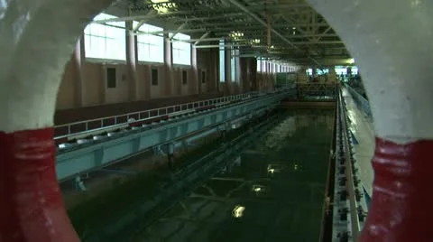 The testing pool for ship models. Video stock 11293670