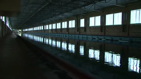 The testing pool for ship models. Video stock 11293685