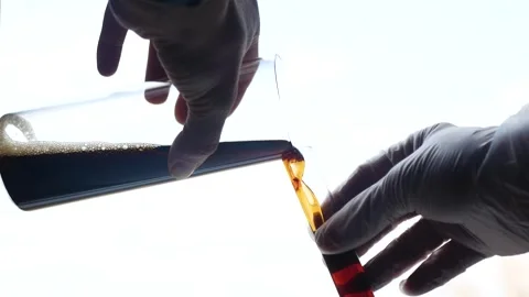 Testing Popular Foaming Agent. Laboratory Experiment Stock-Footage 305795660