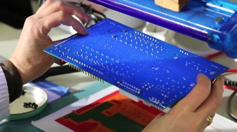 Testing printed circuit board Stock Footage 61130727