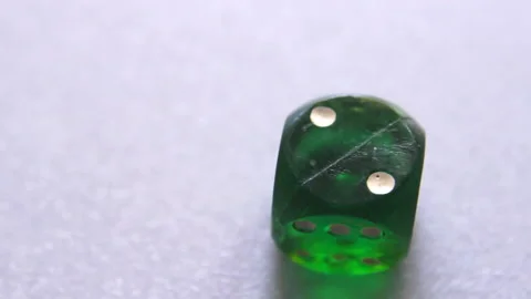 Testing probability in gamble entertaining. Craps dice closeup showis number two Video stock 194517230