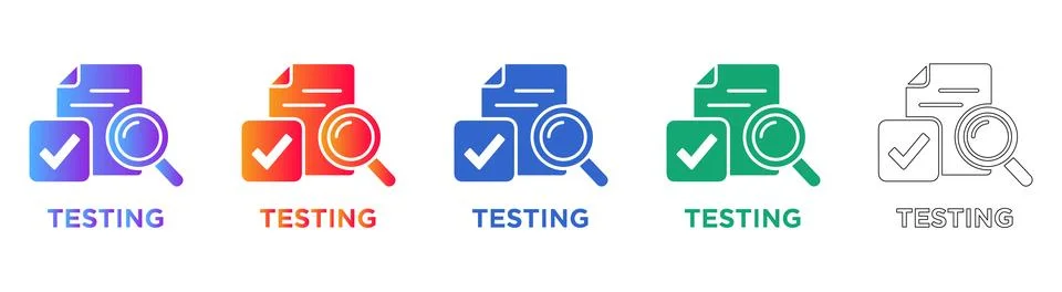 Testing Process Quality Icons Stock Illustration