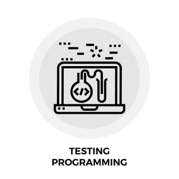Testing Programming Line Icon Illustrazione stock