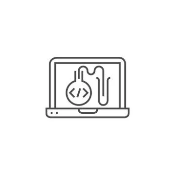 Testing Programming Line Icon Illustrazione stock