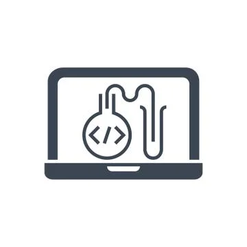 Testing Programming Vector Glyph Icon Illustrazione stock