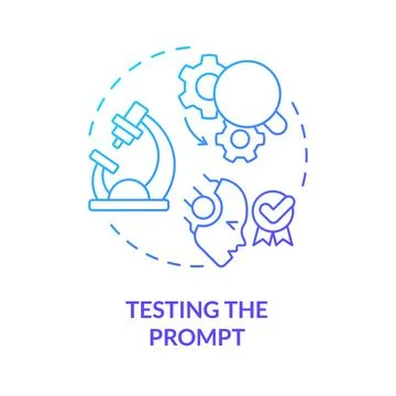 Testing prompt blue gradient concept icon Stock Illustration