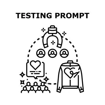Testing prompt concept attracting community engagement and feedback Stock Illustration